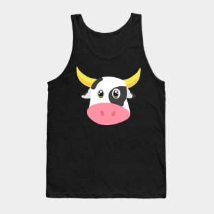 Cute Cow - Cowface Bow farmers Face Tank Top